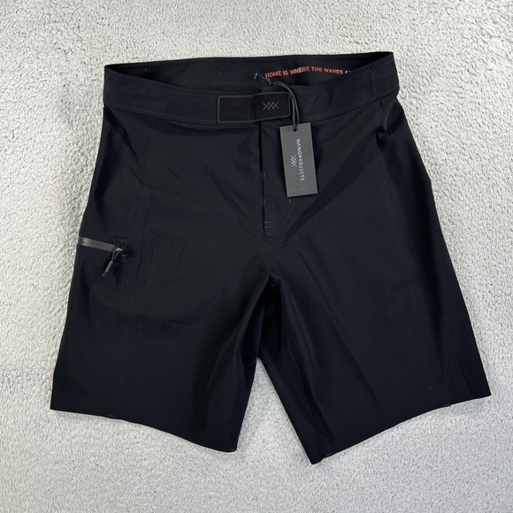 Rhone Board Shorts Mens 31 Black Performance Surf Beach Swim Nano Projects NEW - Picture 1 of 9